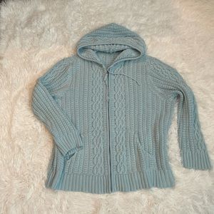LIZ CLAIBORNE SZ 1X ZIP UP CABLE KNIT SWEATER